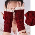 thumbnail image 6 of SPRING PARK Women Fingerless Lace Gloves Soft Knitted Warm Casual Long Mitten Wrist Warmer Winter Gift, 6 of 6