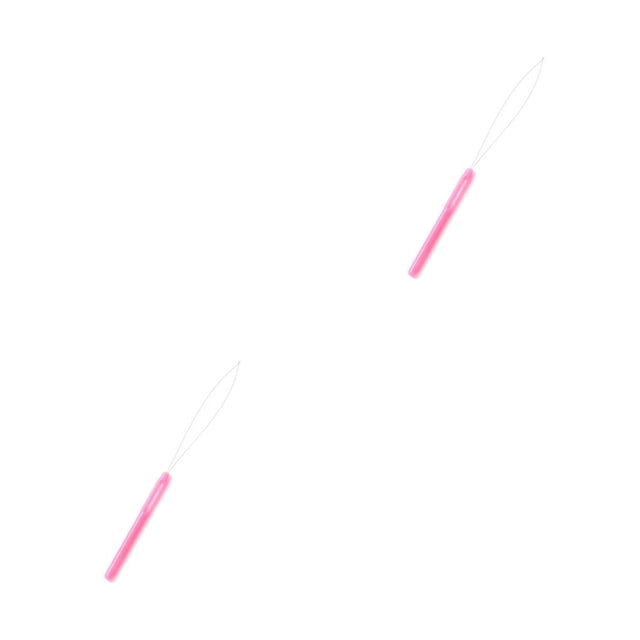 Advancent de tracción de bucle de cuentas, enhebrador de extensión para manualidades con mango de plástico, peluca de de anillo resistente Rosado 2piezas Advancent CBP385014