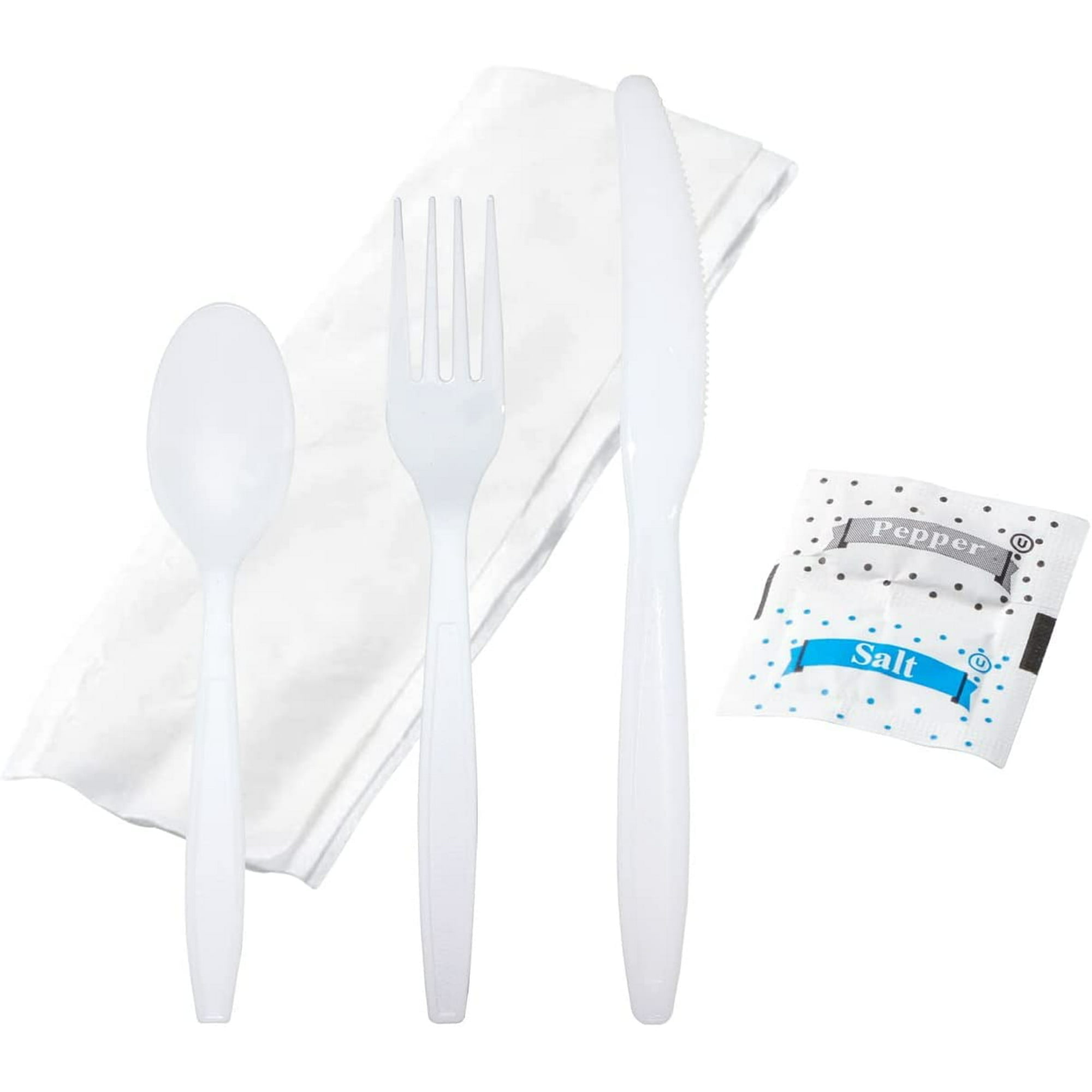 HEAVY DUTY BULK Individually Wrapped Heavy Weight White Plastic Cutlery