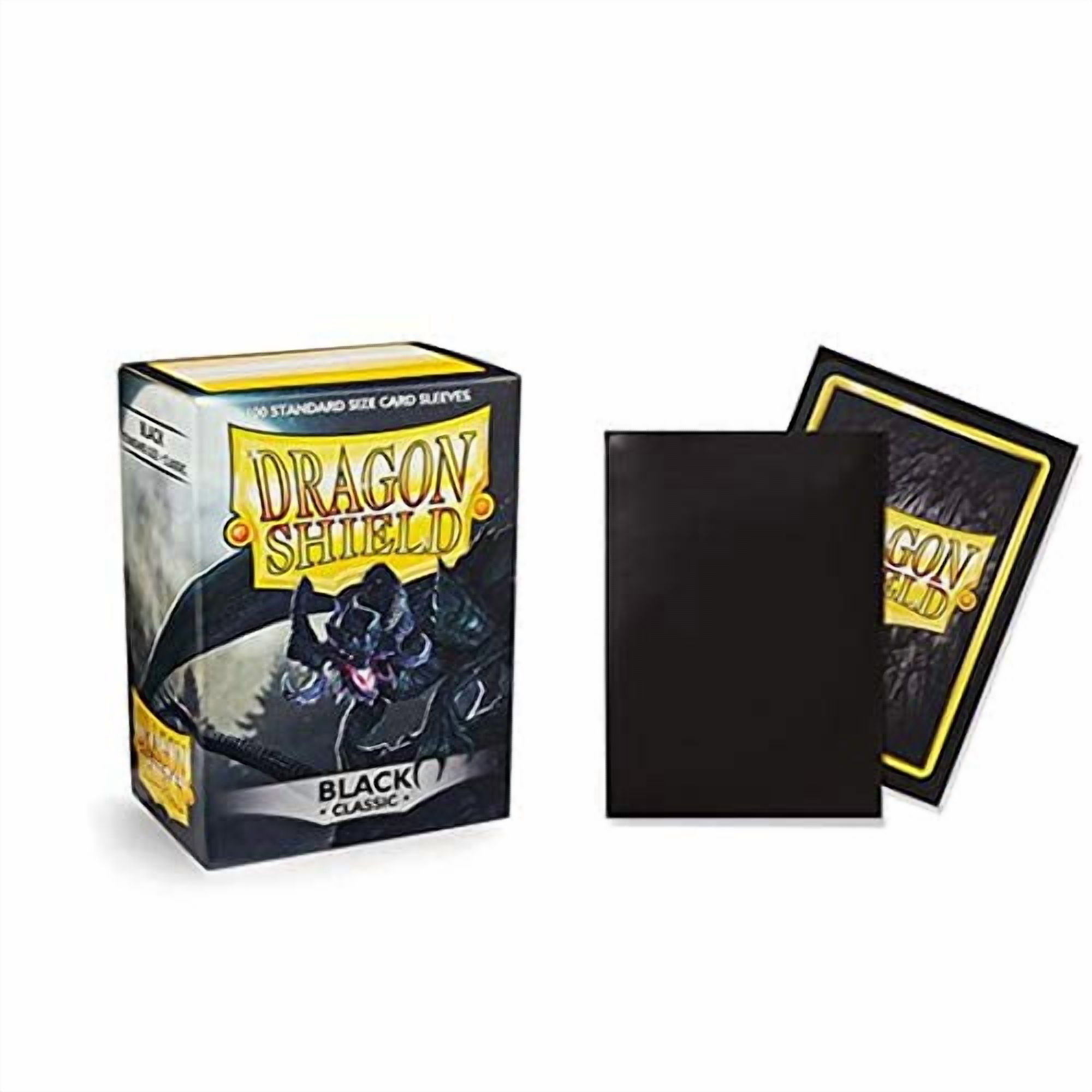 5 Packs Dragon Shield Classic Black Standard Size 100 ct Card Sleeves Value Bundle!