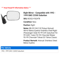 thumbnail image 2 of Right Mirror - Compatible with 1992 - 1999 GMC C2500 Suburban 1993 1994 1995 1996 1997 1998, 2 of 2