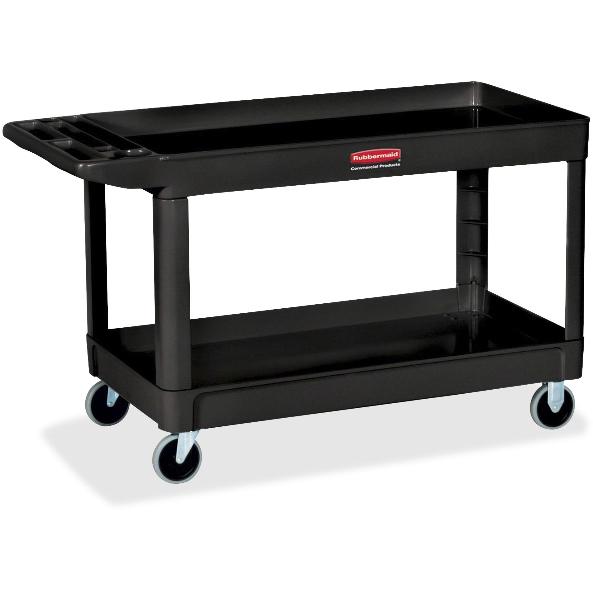 Rubbermaid Commercial 4" Casters 2shelf Utility Cart, Black Walmart