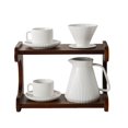 thumbnail image 1 of AYUCIA Pour Over Coffee Maker Set, 22OZ Ceramic Pour Over Coffee Dripper with Acacia Wood Stand and 5OZ Cups and Saucers Set of 2, Size 02, 1 of 8