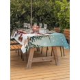 thumbnail image 2 of Outdoor Tablecloth with Umbrella Hole and Zipper, Teal Christmas Snowman Rectangle Table Cloth 54x80 Inch Waterproof Tablecloth, Xmas Truck Tree Snowflake Picnic Table Cover for Patio Camping, 2 of 7