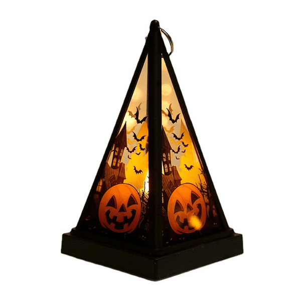 Halloween Portable Lantern Orange LED Light, Pumpkin Witch Skull Flame Lamp Hanging Lantern... Levamdar CPB-SSW167-3