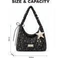 thumbnail image 4 of Sunyuer Women Cute Star Print Hobo Shoulder Tote Bag, Ruched Pleated Strap Casual Handbag with Polka Dot Star Charm, Large Capacity Lightweight Daily Purse for Shopping Dating Travel, 4 of 8