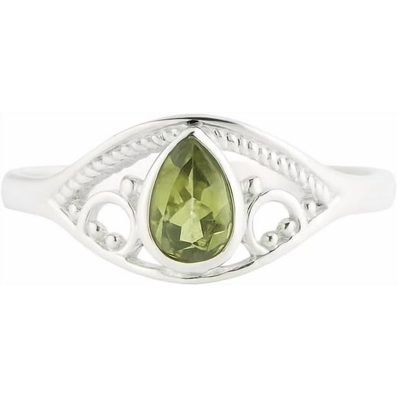 925 Sterling Silver Peridot Healing Gemstone August Birthstone Ring For Women Birthday Wedding Promise Gift For Her