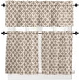 thumbnail image 2 of Kitchen Curtains Set, Abstract Brown Kitchen Curtains and Valances Set, Modern Contemporary Art Vintage Rod Pocket Tier Curtains 36 Inch Length for Cafe/Bedroom Windows, 2 of 6