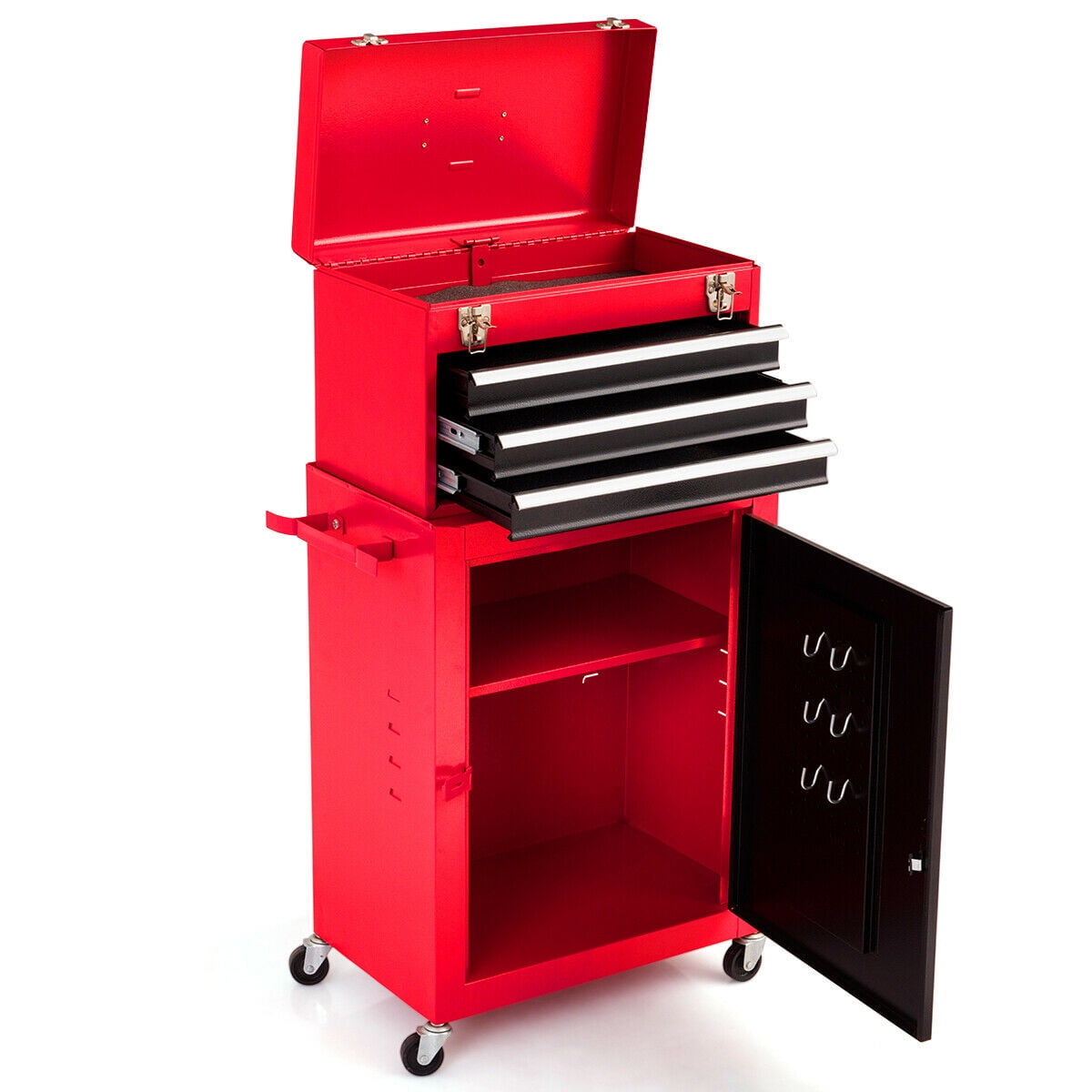 Giantex 2pc mini tool chest & cheap cabinet storage box rolling garage toolbox organizer