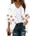 thumbnail image 2 of Summer Cardigans for Women Lightweight Chiffon Cardigan Floral Print Open Front Cardigan Short Sleeve Cover Ups, 2 of 5