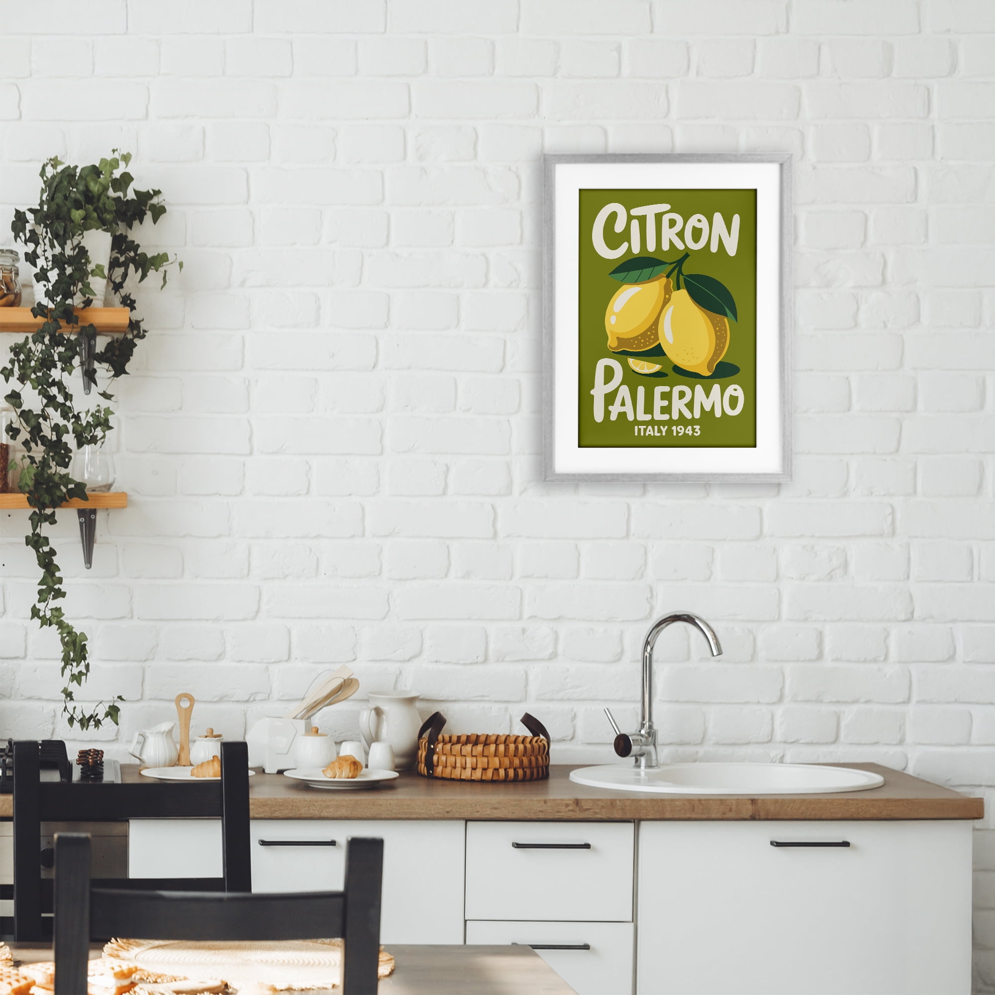 Stupell Industries Citron Palermo Lemons Gray Framed Print Under Glass, design by Andreas Magnusson