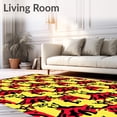 thumbnail image 2 of ODIKA 8'x10' Machine Washable Non-Slip Area Rug, Heritage Plaid Overlay with Whimsical Stag High Traffic Rug, Yellow, 616197, 2 of 7