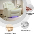 thumbnail image 4 of Multifunction Power Air Leather Recliner Chair with LED Lights, Living Room Furniture, Reclining Sofa, loveseat, Chair with USB Port/Storage (Black, Sofa+2 Chairs), 4 of 5