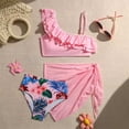 thumbnail image 5 of Kiijoy Girls 3 Piece Swimsuit Ruffle Bikini Set Cover Up Skirt Bathing Suit, Sizes 5-12, 5 of 5