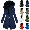 thumbnail image 6 of qucoqpe Women's Fashion Quilted Puffer Jacket Solid Color Hooded Long Sleeve Winter Coat for Women, 6 of 6