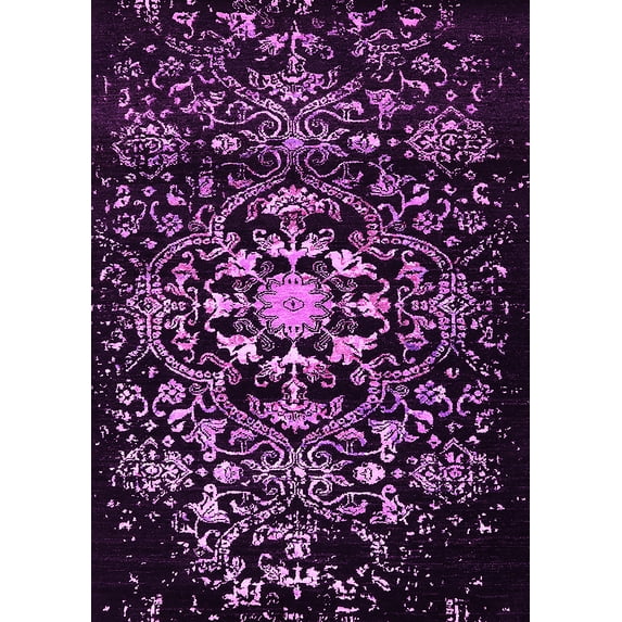 Ahgly Company Indoor Rectangle Oriental Pink Industrial Area Rugs, 2' x 5'