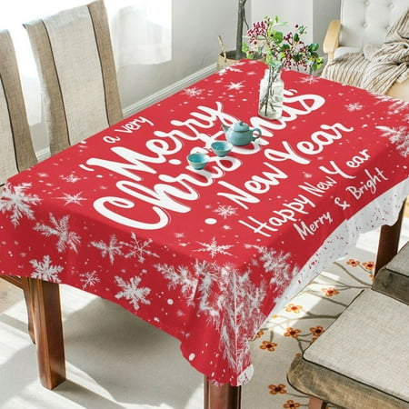 

BZSMCE Square Tablecloth Design White Christmas Tree Patterned Pattern Tableclothes