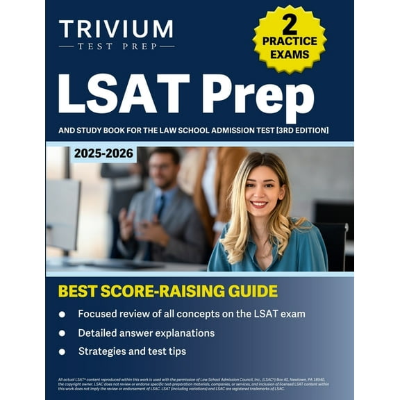 LSAT Prep 2024-2025: 2 Practice Exams and Study Book for the Law School Admission Test [3rd Edition], (Paperback)