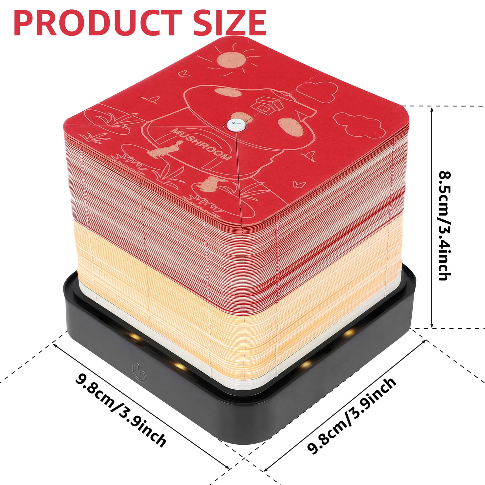 3D Calendar 2026 with LED Light Tear Away Paper Art Notepad Desk Time Piece Calendar with Acrylic Box Creative Present
