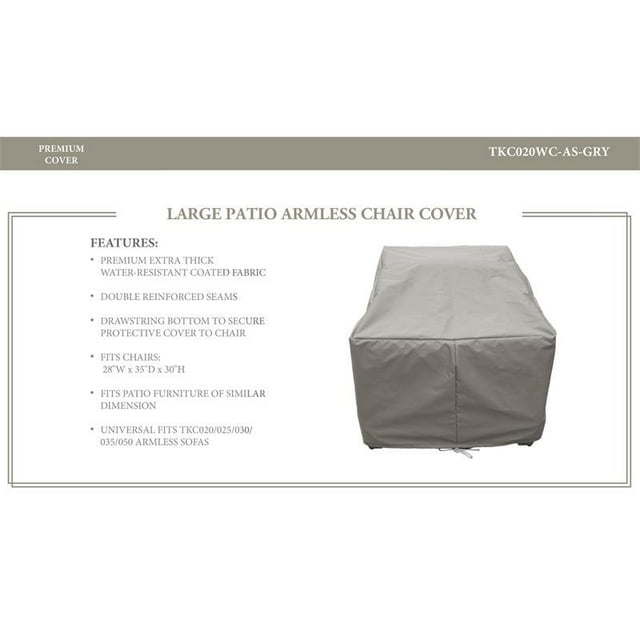 Housse de Protection Sans Accoudoirs en Gris