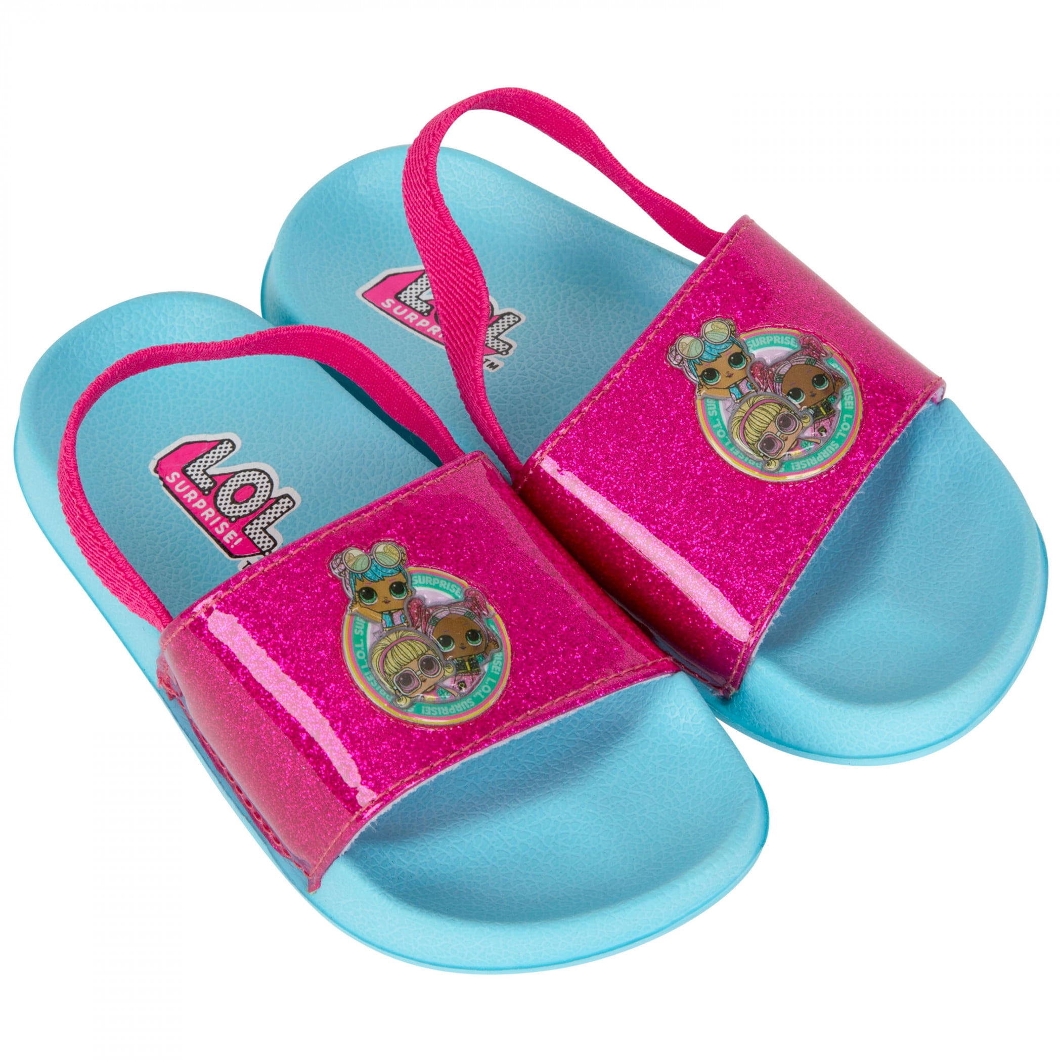 Lol Dolls Lol Surprise Dolls Aqua Girls Slide Sandals Blue Pink Size 8