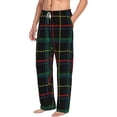 thumbnail image 2 of Xecao Buffalo Plaid Dark Green Men's Straight Lounge Pajama Pants: The Ultimate in Comfortable Sleepwear, 2 of 9