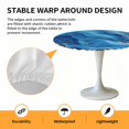 thumbnail image 6 of Blue Marble Elastic Fitted Round Table Cover Abstract Modern Art Waterproof Outdoor Tablecloth for Holiday Party, Picnic, Patio & Dining Fits Tables Up to 36"-44", 6 of 8