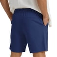 thumbnail image 4 of Fnnxeal Mens Big & Tall Elastic Waist Athletic Shorts, 5-Inch Inseam Casual Lounge Shorts Relaxed Fit with Drawstring Navy,Size 3XL, 4 of 8