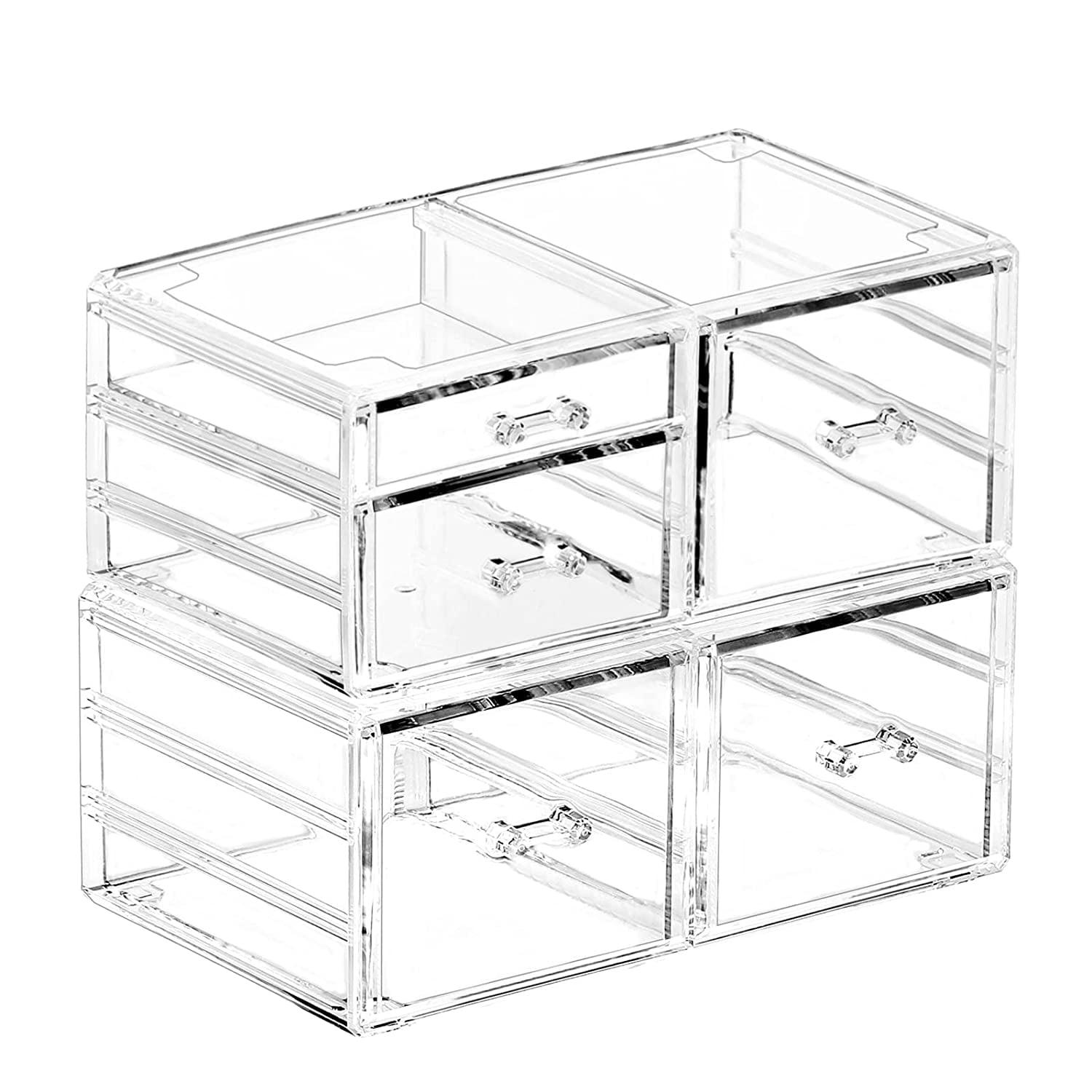 PIKADINGNIS Clear Stackable Acrylic Storage Containers With 4 Drawers Under  Sink Storage Bins Case Box For Jewelry Hair Accessories Nail Polish  Lipstick Make up Marker Pen Medicine Craft Organizing 