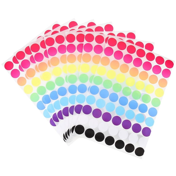 20 Sheets Of Colored Dot Stickers Adhesive Dot Labels Circle Dots Labels Classify Labels