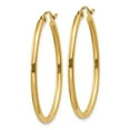 thumbnail image 2 of 14k Oval Polished Hoop Earring in 14k Yellow Gold, 2 of 3