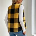 thumbnail image 4 of qolati Womens Fuzzy Fleece Vest Soft Flannel Plaid Sherpa Sleeveless Open Front Jacket Warm Casual Fall Winter Layering Outerwear with Pockets, Size S-2XL, 4 of 9