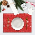 thumbnail image 4 of Christmas Place Mats Set of 6 Red Christmas Tree White Snowflake Leaves Striped Decoration Table Mat Holiday Home Kitchen Table Mat Decoration 12x18 Inch, 4 of 6