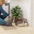 thumbnail image 2 of PawHut Stainless Steel Cat Litter Box, Litter Pan Tray with Lid Steps Scoop, 2 of 10