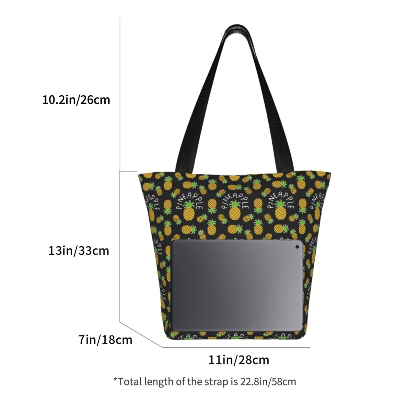 JUNZAN Pineapple for Shoulder Bag for Women,Tote Bag With Zipper