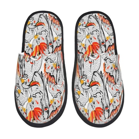 

House Slippers for Women Men - Minimalist Cute Cockatoo Orange Warm Non-slip Mens Womens Slippers Cozy Slip-on House Shoes Bedroom Outdoor Indoor Slippers for Men