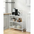 thumbnail image 3 of 3-Tier Metal Storage Rack with Wheels, Mesh Shelving Unit with X Side Frames, 31.5-Inch Width, for Entryway, Kitchen, Living Room, Bathroom, Industrial Style, White UBSC183W01, 3 of 7