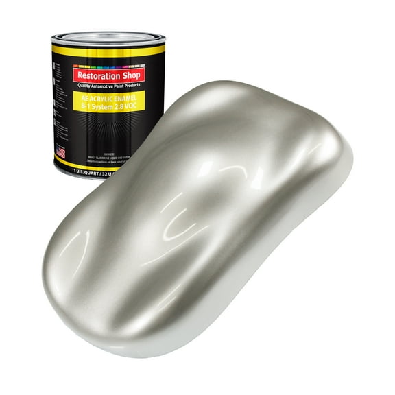 Restoration Shop - Sterling Silver Metallic Acrylic Enamel Auto Paint - Quart Paint Color Only - Single Stage High Gloss