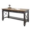 Beaumont Lane Traditional Wood Writing Desk with Drawers in Black