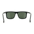 thumbnail image 2 of Mens No Glare Polarized Flat Top Horn Rim Rectangle Sunglasses Matte Black Green, 2 of 4