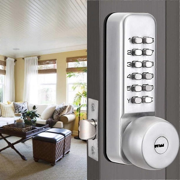 Digital Mechanical Door Lock with Password, Waterproof, Password Combination, Keyless Entry Door Lock for Home, Office (Need Door Frame if Installed o