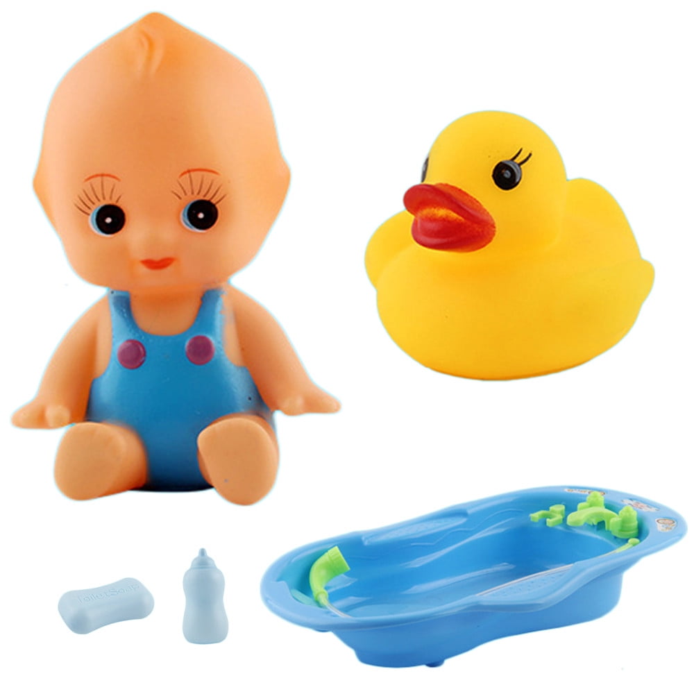 Baby Doll In Bath Tub With Shower Accessories Set Kids Pretend Role Play Toy Walmart Com Walmart Com