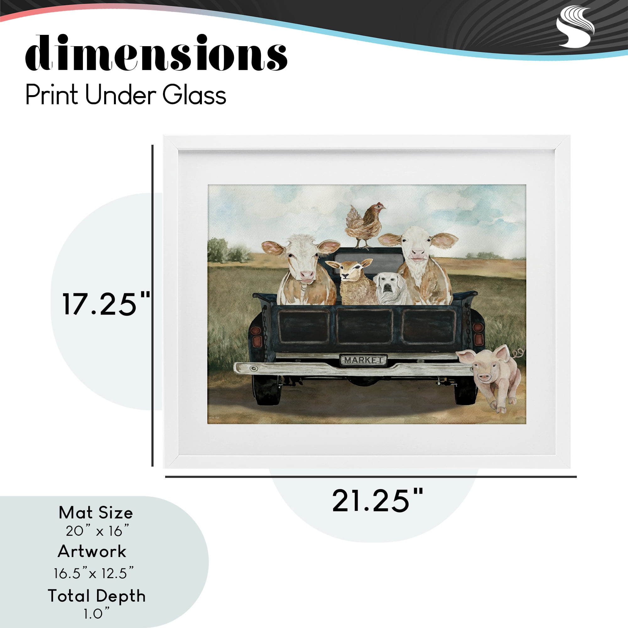 Stupell Industries Ready For A Farm Ride White Framed Print Under Glass, design by Cindy Jacobs