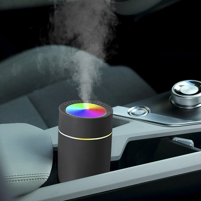 Fiudx Humidificador Usb, Luz Led de Colores, Gran Capacidad de 350 Ml, Vapor Frío Silencioso, Ideal para Oficina y Coche, Fácil de Limpiar, Ideal para Viajes, Colores Blanco y Gris, Tamaño 12 X 8 X 8