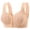 #0136-Beige, variant on Women's Front Closure Bra, Large Size Wireless Rimless Pullover, Breathable Gathering Thin Lightly Lined, Full Coverage Soft Stretch Daily Underwear Comfort Fit Gift