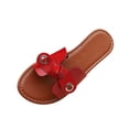 thumbnail image 2 of Fankiway Women's Knot Strap Slide Sandals Flat Non-Slip Comfortable Open Toe Beach Slippers Summer Red 9.5, 2 of 9