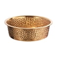 thumbnail image 2 of Gold Stainless Steel Dog Bowls, Hammered Thickened Metal Dog Bowl Feeding or Water Bowls for Small/Meidum/Large Sized Dogs&Cats Stackable Metal Cat Bowl Dishwasher Safe 5.7 Dia., 2 of 5