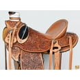 thumbnail image 2 of 17 In Hilason Western Horse Saddle Wade Ranch Roping American Leather Tan, 2 of 7