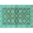thumbnail image 1 of Ahgly Company Indoor Rectangle Abstract Light Blue Modern Area Rugs, 2' x 5', 1 of 4