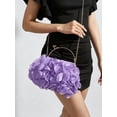 thumbnail image 5 of REMANLAND Women's Satin Floral Evening Clutch Purse, Purple, 5 of 7